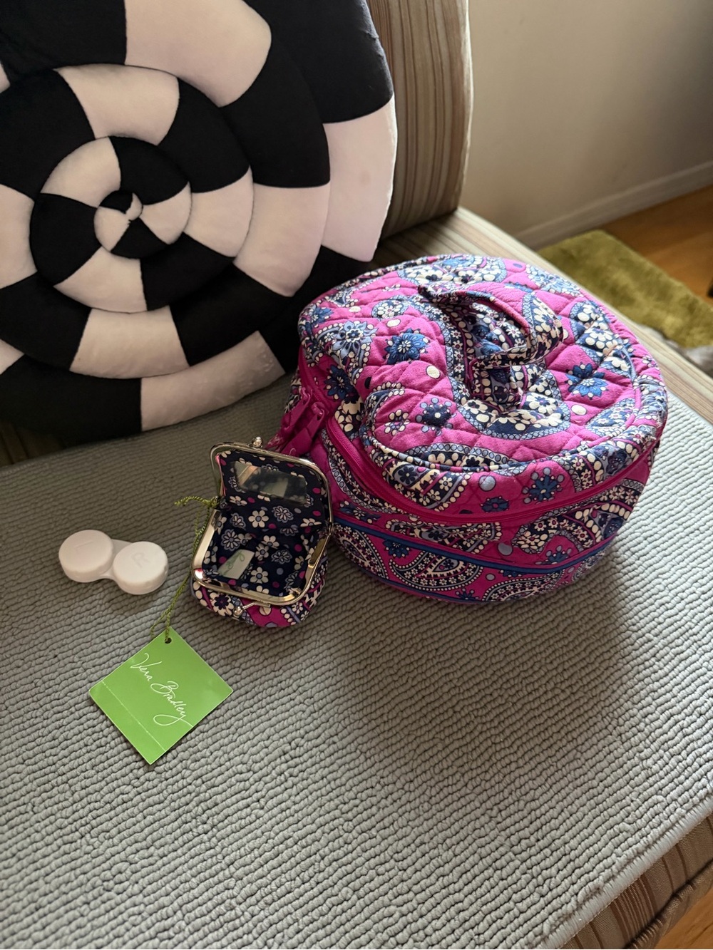 Vera Bradley Hot Pink Paisley Quilted Kids Makeup/Accessory Case